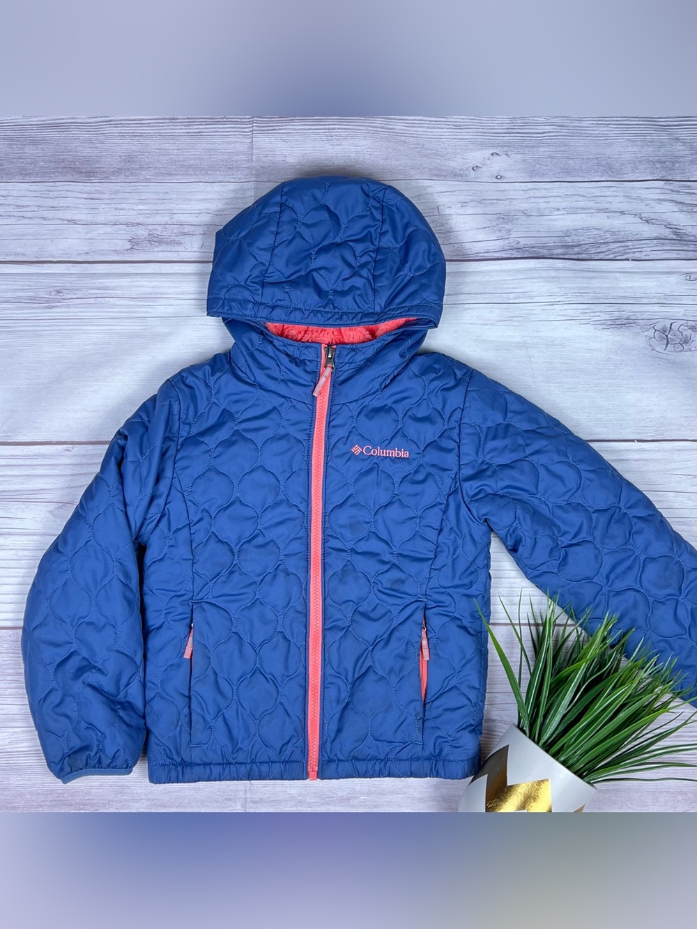 Columbia Girls 6/7 Warm Plush Fleece Lined Winter Jacket Cozy Insulated
